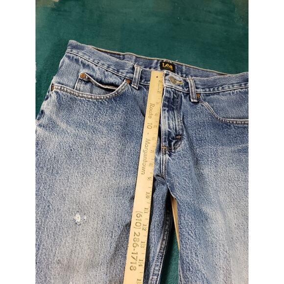 Lee Jeans Sz 32x29 Mens Blue Stretch Pants Denim Casual Comfort Light Straight - Picture 11 of 16